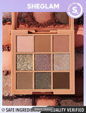 Load image into Gallery viewer, SHEGLAM Nine To Fine Eyeshadow Palette-Silent Disco 9-Clolor Matte Glitter Eyeshadow Palette Gold High Shine Glitter Rose Ultra Pigmented Smooth Blendable Eyeshadow