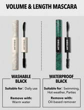 Load image into Gallery viewer, SHEGLAM All-In-One Volume & Length Mascara-Washable Black 2 In 1 Double Head Brush Easy To Remove No Smudge Curling Separation Thick  Black Mascara Eye Makeup