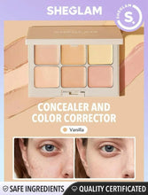 Load image into Gallery viewer, SHEGLAM Multi-Fix Concealer And Color Corrector-6-Color Full Cover Cream Concealer Brightening Full Coverage Color Corrector Lightweight Multi-Use Smooth Concealer