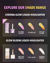 Load image into Gallery viewer, SHEGLAM Chroma-Glow Bloom Liquid Highlighter- Color Changing Gel Cream Multichrome Highlighter High-Shine Finish Long Wear Brightening Non-Caking Glow Highlighter Makeup