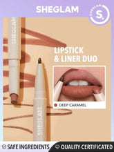 Load image into Gallery viewer, SHEGLAM Glam 101 Lipstick & Liner Duo - 2-In-1 Matte Dual-Ended Lip Liner Lipstick Pencil Highly Pigmented Long Lasting Smooth Easy To Wear Lip Makeup
