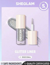 Load image into Gallery viewer, SHEGLAM Insta-Party Glitter Liner- Liquid Eyeshadow Gel Silver High Shine Long Lasting Highly Pigmented Long Wear Liquid Liner