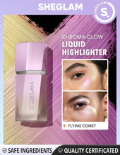Load image into Gallery viewer, SHEGLAM Chroma-Glow Bloom Liquid Highlighter- Color Changing Gel Cream Multichrome Highlighter High-Shine Finish Long Wear Brightening Non-Caking Glow Highlighter Makeup