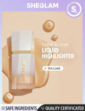 Load image into Gallery viewer, SHEGLAM Glow Bloom Liquid Highlighter- Gel Cream Highlighter Shimmer Dewy Finish Long Wear Brightening Non-Caking Waterproof Glow Highlighter Makeup