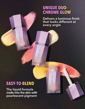 Load image into Gallery viewer, SHEGLAM Chroma-Glow Bloom Liquid Highlighter- Color Changing Gel Cream Multichrome Highlighter High-Shine Finish Long Wear Brightening Non-Caking Glow Highlighter Makeup