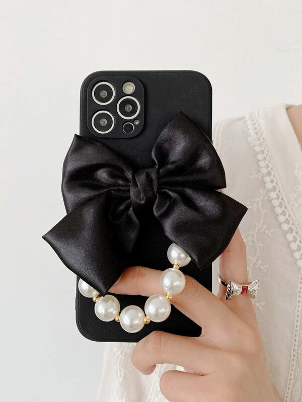 Bow Decor Phone Case Compatible With iPhone 15/15Pro/15Plus/15Proma