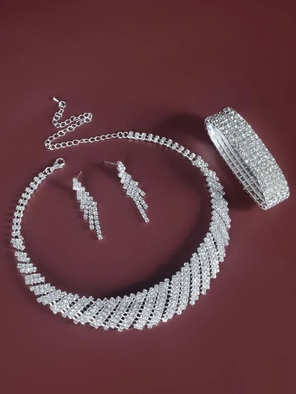 4pcs/set Popular European And American Bridal Jewelry Set, Exaggera