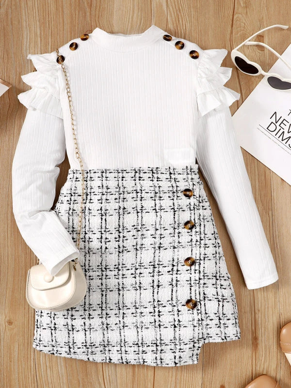 Baby Girl Allover Print Belted Shirt