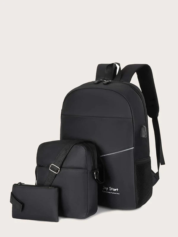 3pcs Women Business Backpack Set With Coin Purse, Crossbody Bag Colle