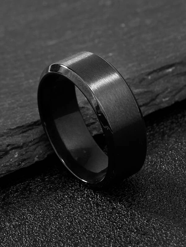 1pc Men's Fashion Casual Metal Faceted Ring, Stainless Steel Jewelry Goth Punk