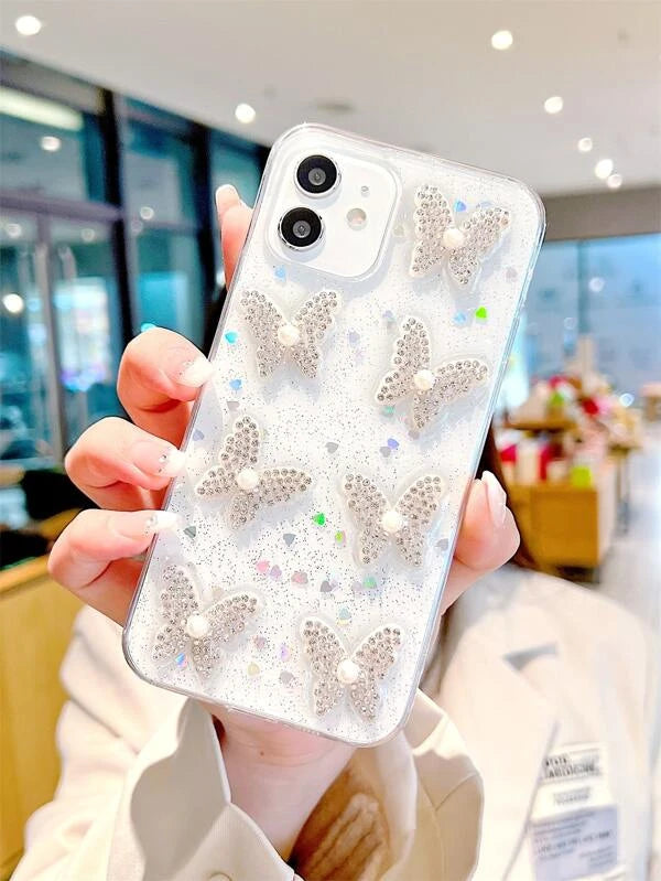 Butterfly Decor Clear Phone Case