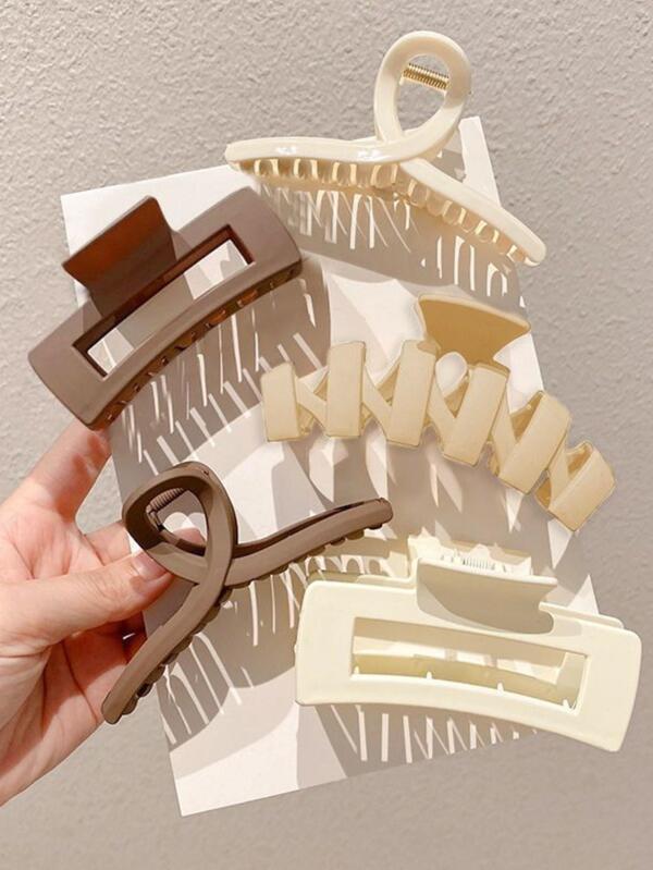 5 قطع نساء مربع & شكل مستقيم كاجوال قباضة شعر الى شعر زخارف