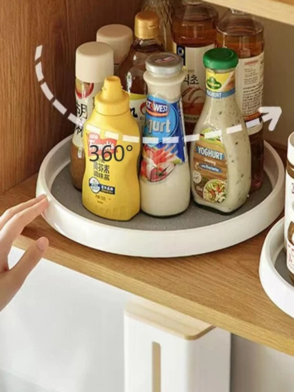 1pc Rotatable Round Kitchen Storage Tray