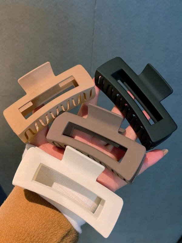 4pcs Rectangle Hair Claw for daily casual outing wear