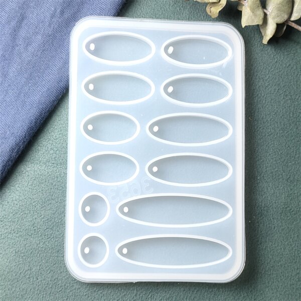 1pc 12-cavity Silicone Geometric Jewelry Pendant Earring Mold For Diy Artcraft
