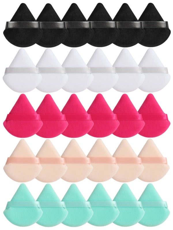 30pcs Triangle Shaped Velvet Powder Puff, Designed For Contouring, E