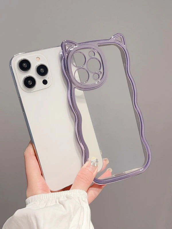 1pc Fashionable Electroplated Purple Anti-fall Tpu Phone Case