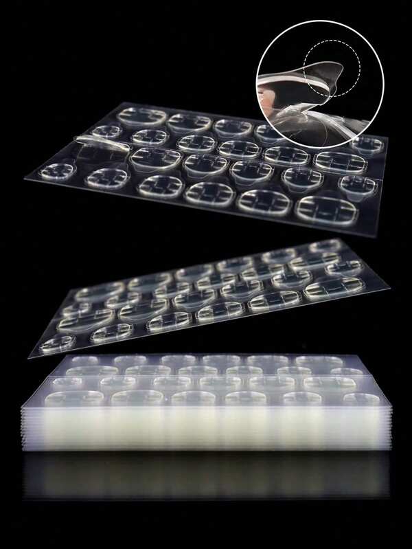 12 Sheets/288pcs Super Sticky Jelly Glue Press-on Nails With Waterproof,