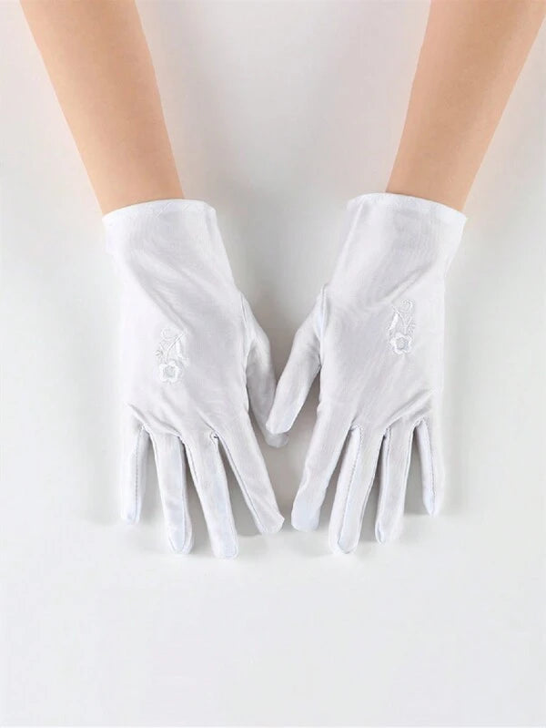 1pair Solid Color Women's Spring/summer New Elastic Sunscreen Gloves