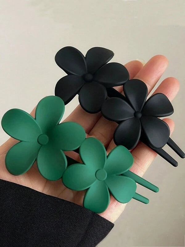 2 قطع للنساء متعدد الألوان أكريليك مزخرف بازهار قباضة شعر مقطع الى كعكة