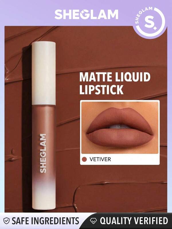 SHEGLAM Matte Allure Liquid Lipstick - Vetiver  Long Lasting High Pigment Lipstick Nourishing Sunflowe