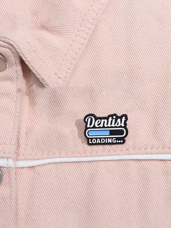 1pc Creative Teeth English Alphabet Shaped Brooch, Tooth Detail,