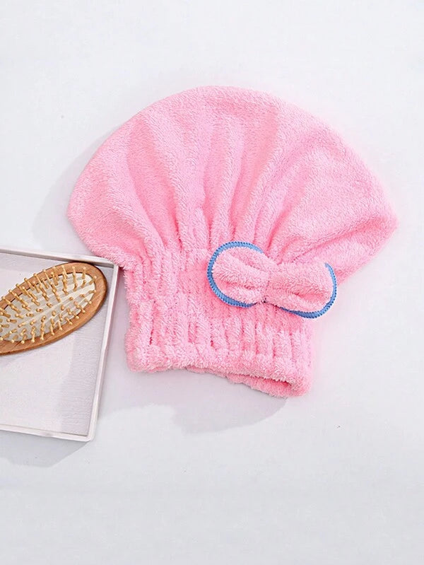 1pc Pink Strong Quick-drying Soft Hair Towel Cap For Women, Thickened Bath