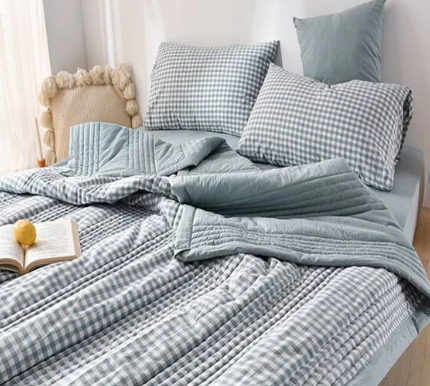 1pc Plain Quilted Detail Bedspread, Simple Embossed Design Bedspread For Bedroom