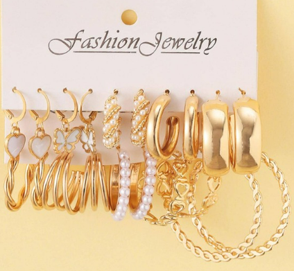 20pcs/set Fashion Heart Dangle Earrings For Women For Daily Decoration
