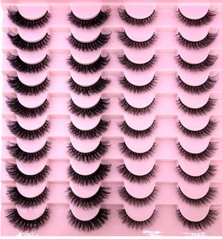 2023 New 20pairs Natural Thick False Eyelashes Long Makeup 6D Mink Eyelashes Eyelash Extension Mink Eyelashes For Beauty Long And Short Mixed Size False Eyelashes