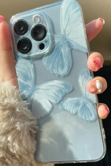 1pc Butterfly Print Clear Phone Case