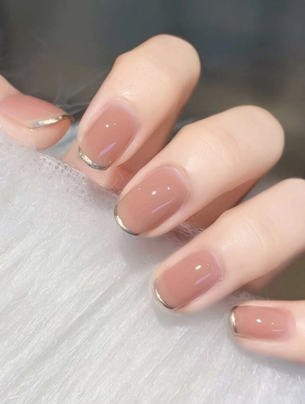 24pcs Short Square Fake Nail & 1sheet Tape & 1pc Nail File