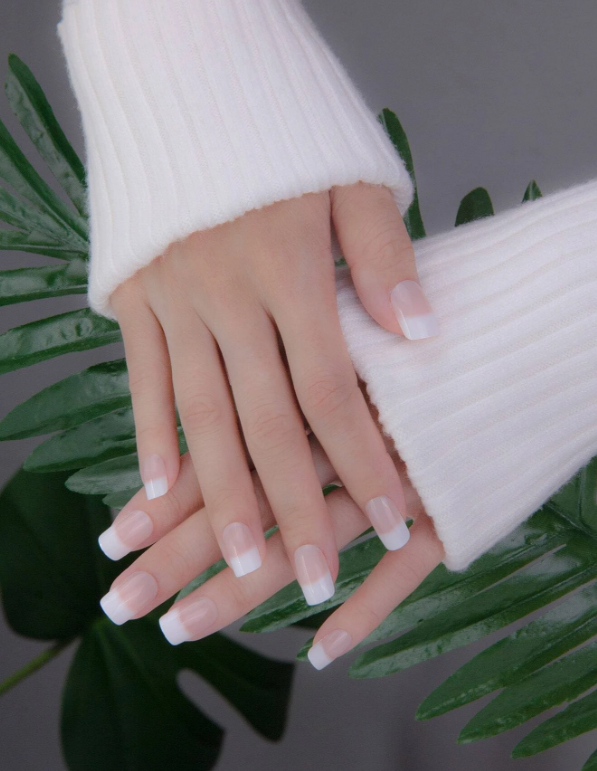 24pcs Short Square Fake Nail & 1pc Nail File & 1sheet Tape