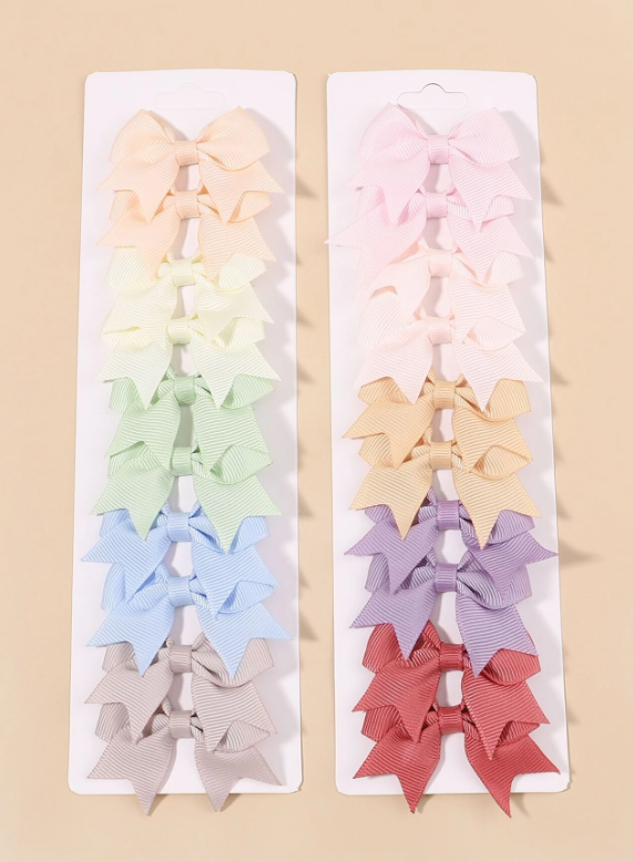 20pcs Toddler Girls Bow Decor Alligator Hair Clip