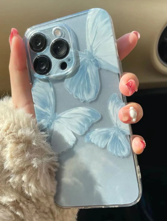 1pc Butterfly Print Clear Phone Case