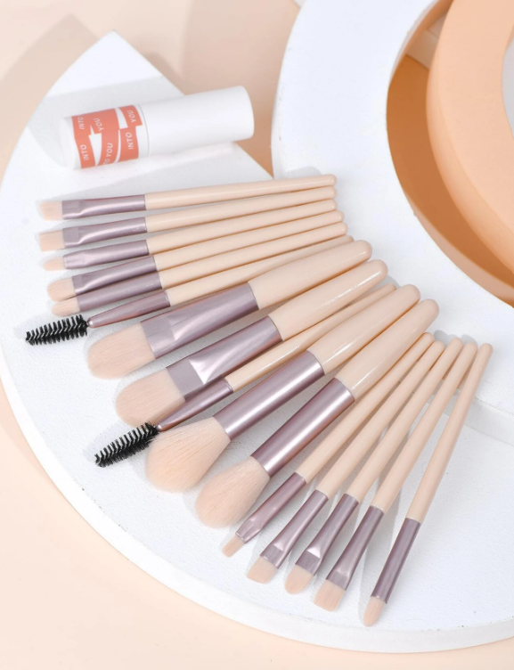 16pcs Portable Soft Makeup Brush Set, For Eyeshadow Foundation Powder Concealer Lip Blush Makeup