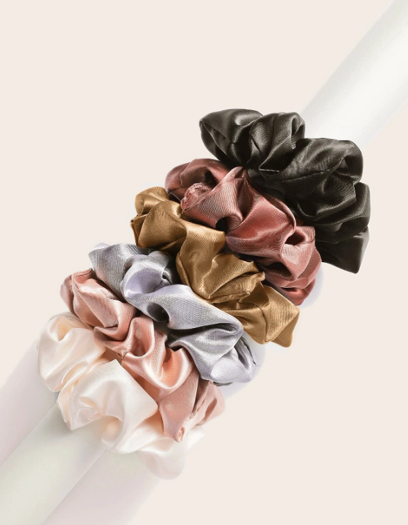 6pcs Solid Plain Scrunchie