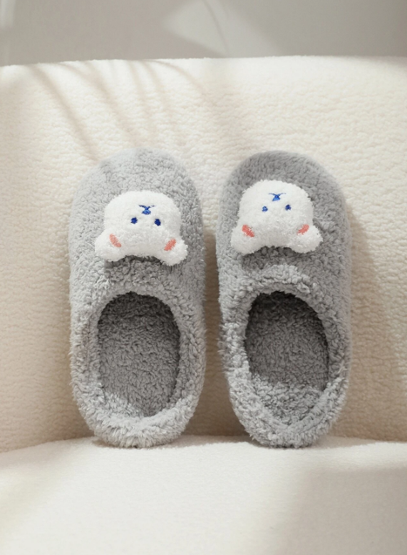 Bear Decor Fluffy Novelty Slippers