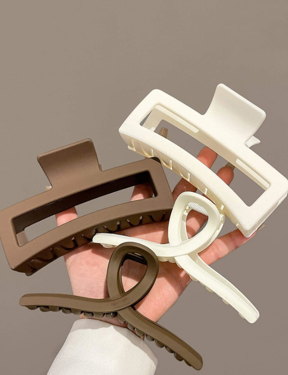 4pcs Women Solid Casual Large Hair Claw