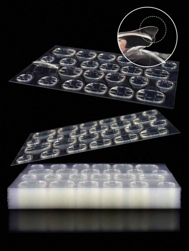 12sheets Adhesive Waterproof Breathable Double-sided Nail Glue Tab