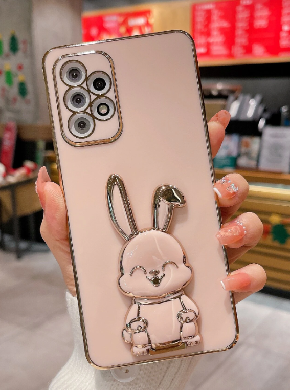 Cartoon Rabbit Decor Phone Case With Holder