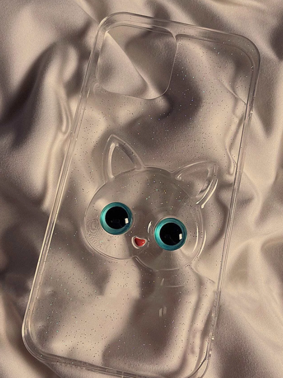 Clear Cat Pattern Phone Case
