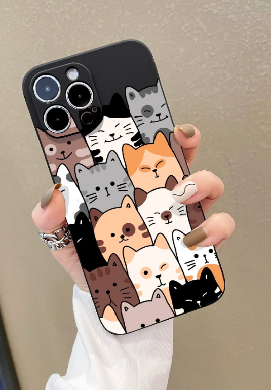 Cartoon Cat Pattern Phone Case