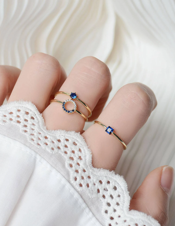 3pcs Rhinestone Decor Ring