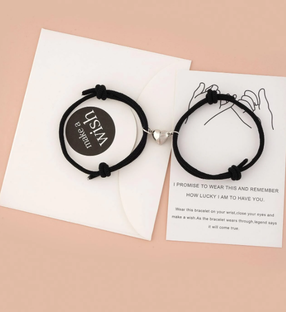 2pcs Magnetic Detail Couple Bracelet
