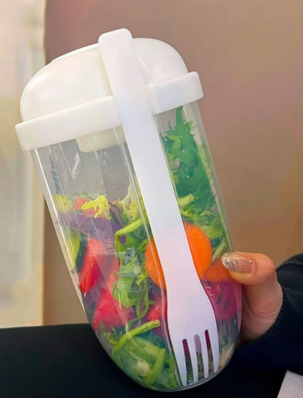 1pc Fresh Salad Cup, Keep Fit Salad Meal Shaker Cup, Portable Fruit Vegetable Milk Cup