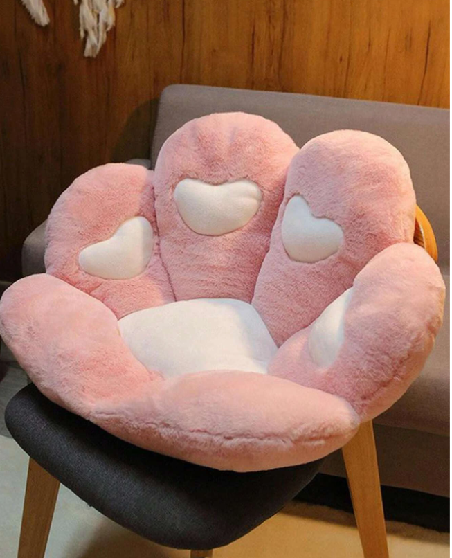 1pc Two Tone Decorative Pillow, Cute Paw Design Throw Pillow For Home