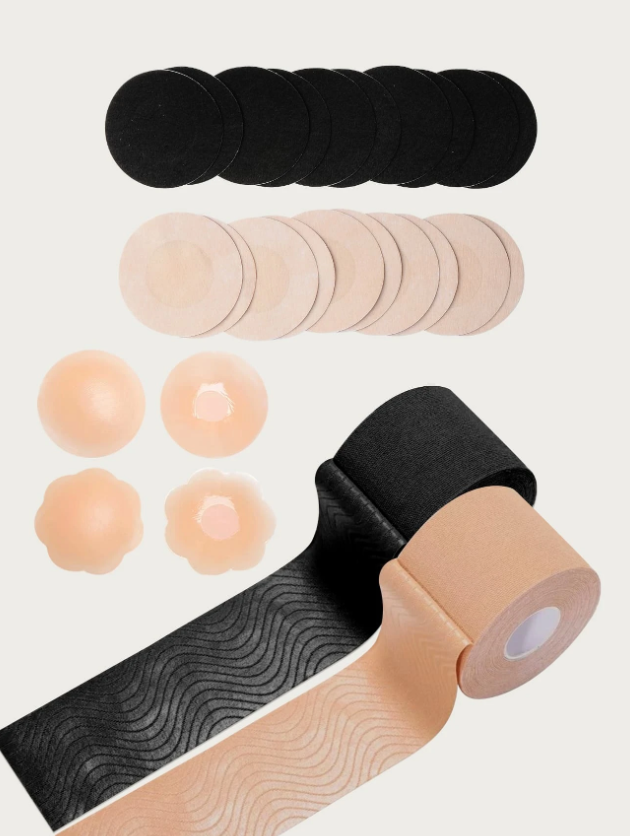 12pairs Plain Nipple Cover & 2rolls Adhesive Breast Tape