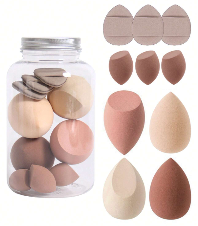 4pcs Big Makeup Sponge & 3pcs Small Sponge & 3pcs Puff