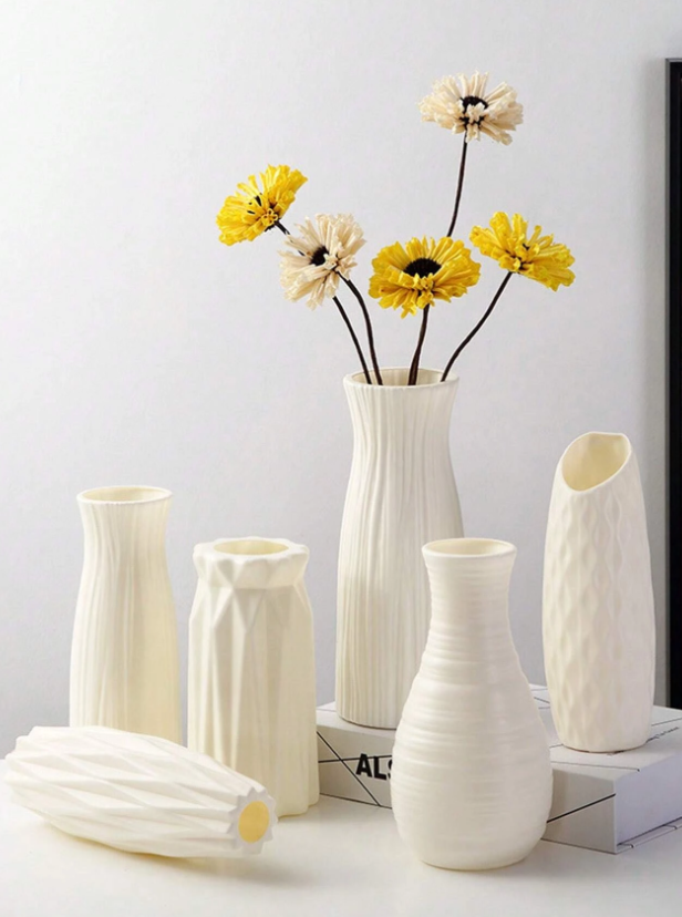 1pc Solid Textured Flower Vase